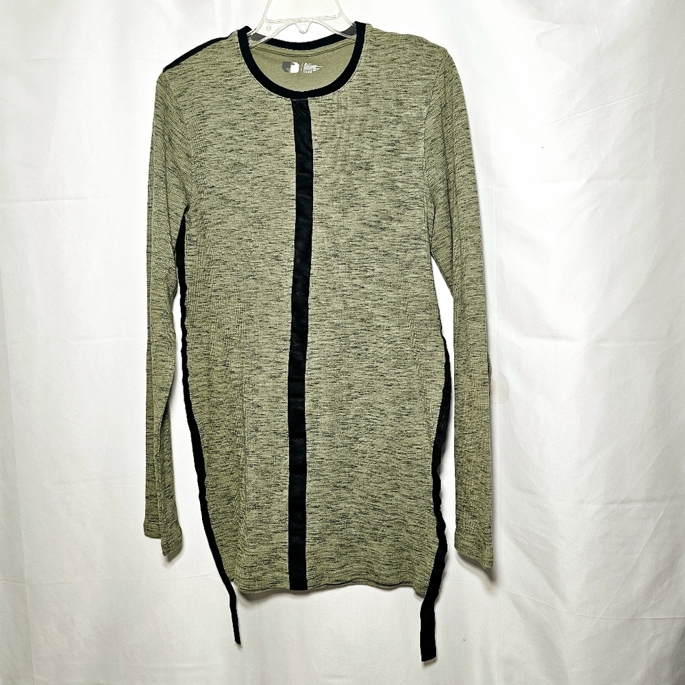 Mens Olive Green Dane Thermal Long Sleeve Cotton Blend Shirt